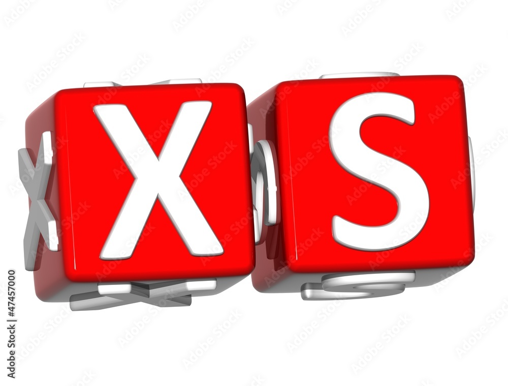 Poster 3d xs button click here block text
