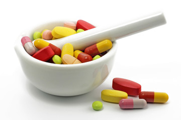 tabletten in mörser