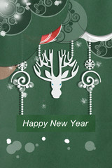 Greeting card with beautiful deer