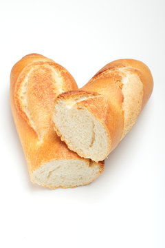 PANE COTTO AL FORNO SU FONDO BIANCO