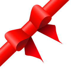 Gift red ribbon and bow