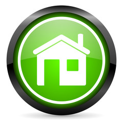 home green glossy icon on white background