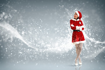 Attracive girl in santa clothes