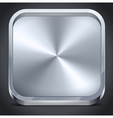 Realistic Metal Icon Plate