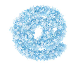 E-nail symbol , frosty snowflakes