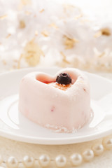 Heart-shaped dessert for Valentine's Day