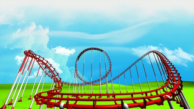 Fun park roller coaster animation.