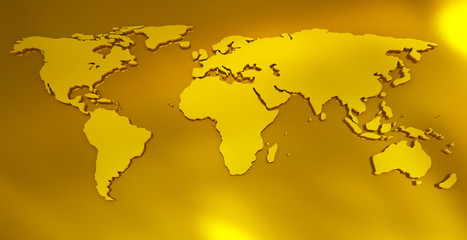world map golden