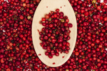 Red Peppercorns with Spoon