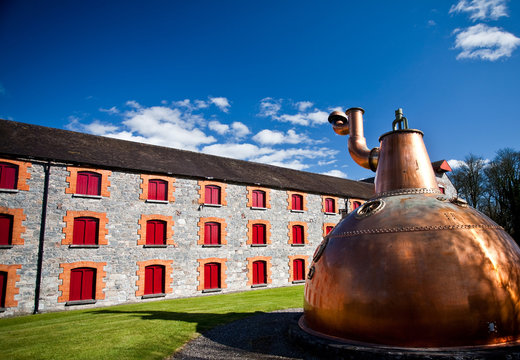 Whiskey distillery Old copper washback in Ireland