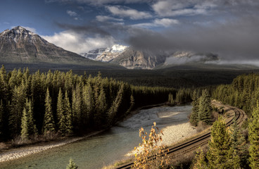 Bow River and Train Tracks