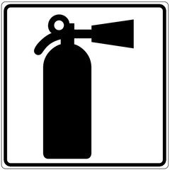 Schild weiß - Feuerlöscher