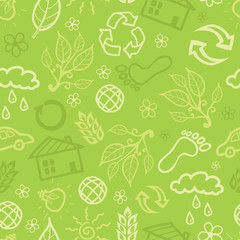 Vector eco environmental seamless pattern background with hand