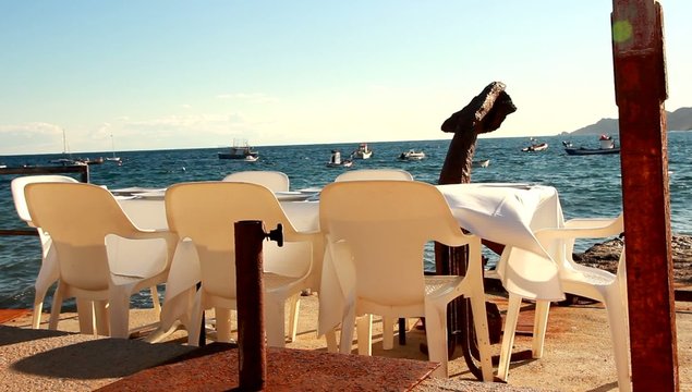 comida junto al mar