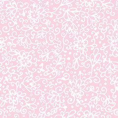 Fototapeta na wymiar Vector pink abstract floral texture seamless pattern background