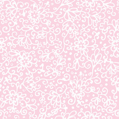 Vector pink abstract floral texture seamless pattern background