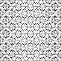 Obraz premium Black and white damask pattern with musical notes