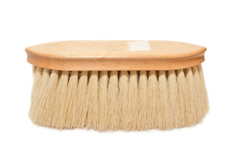 long natural bristles brushes for starting grooming horse isolat