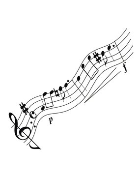 Pentagrama con notas