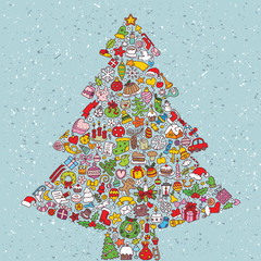 Christmas Tree Card ... made of small christmas icons