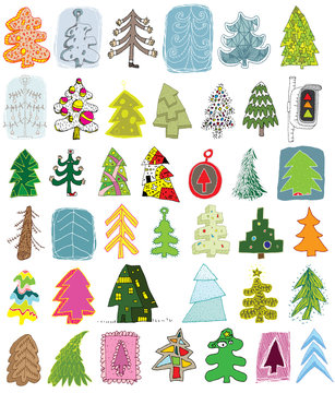 Christmas Trees Collection ... set of 40 trees