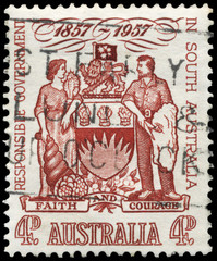 AUSTRALIA - CIRCA 1957 Coat of Arms