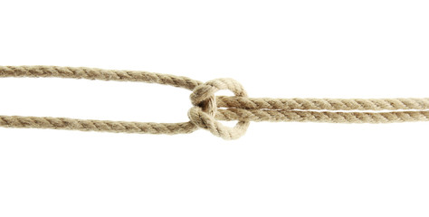 rope with knot, isolated on white