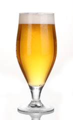 Glass of beer isolated on white