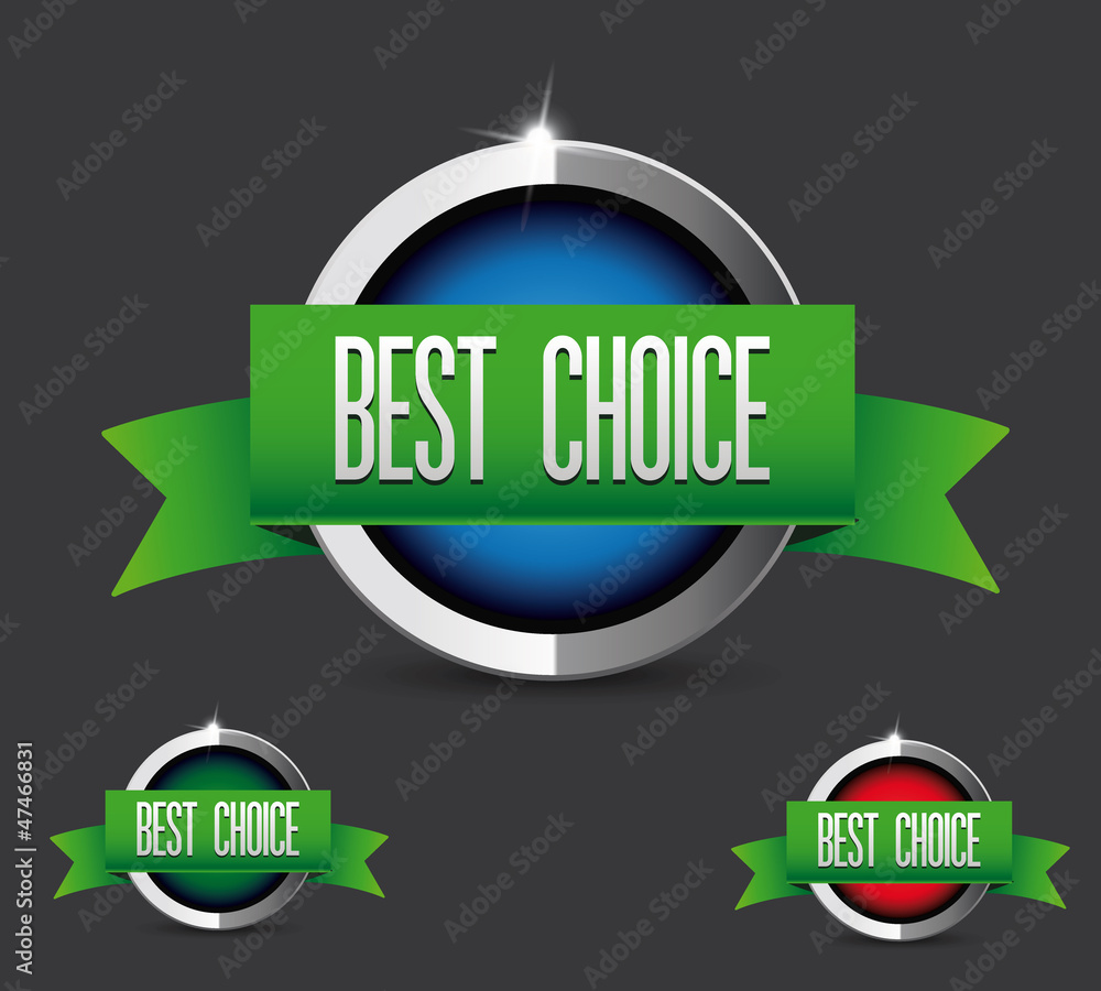 Canvas Prints best choice button set - red, blue, green