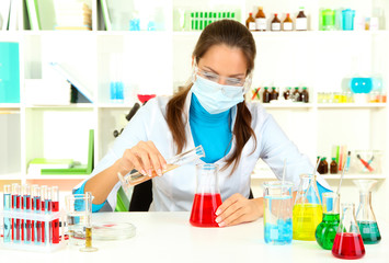 Young scientist in  laboratory.