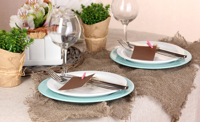 Rustic table setting