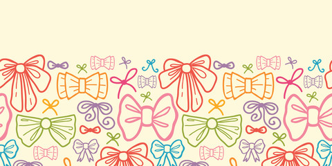 Vector colorful bows horizontal seamless pattern ornament