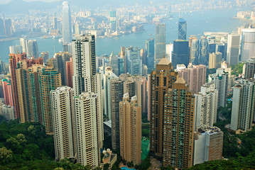 Obraz premium China, Hong Kong cityscape from the Peak