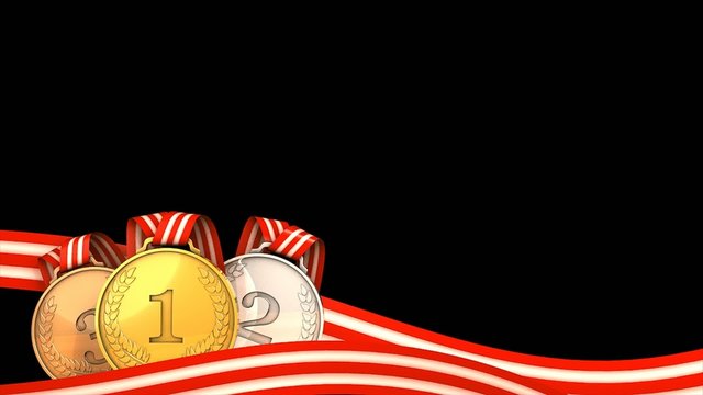 Sport medals animation for lower 3rd graphic. Matte