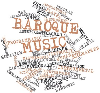 Word cloud for Baroque music