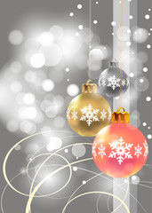 Christmas decorations on a color background. Vector