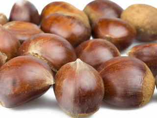 chestnuts isolated on white background