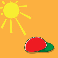 Sun and hat vector