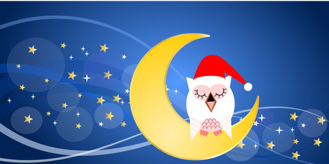 Christmas banner with owl