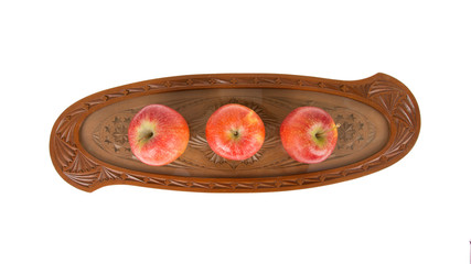Small wooden tray from Suriname, isolated