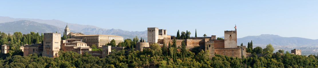 Panorama of Alhambra in Granada