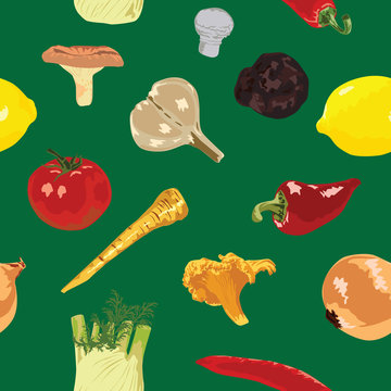 seamless background with vegetables