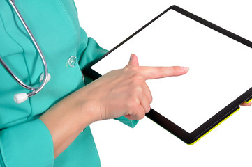 tablet in hand