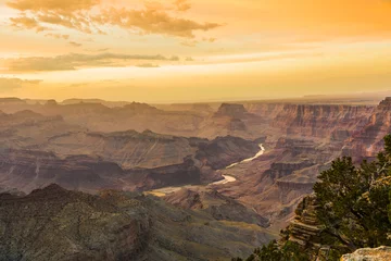 Papier Peint photo autocollant Parc naturel Coucher du soleil au Grand Canyon vu de Desert View Point, South Ri