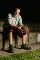 Smiling basketball player