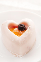 Heart-shaped dessert for Valentine's Day