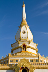 Maha Chedi Chaimongkhol, White pagoda in thai temple at Thailand