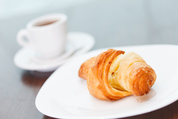 morning coffee with croissant