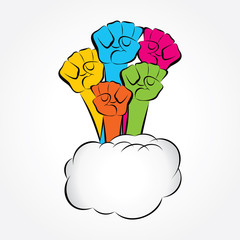 colorful closed hand stock vector