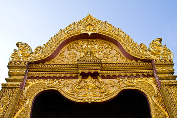 Detail on gate of temple